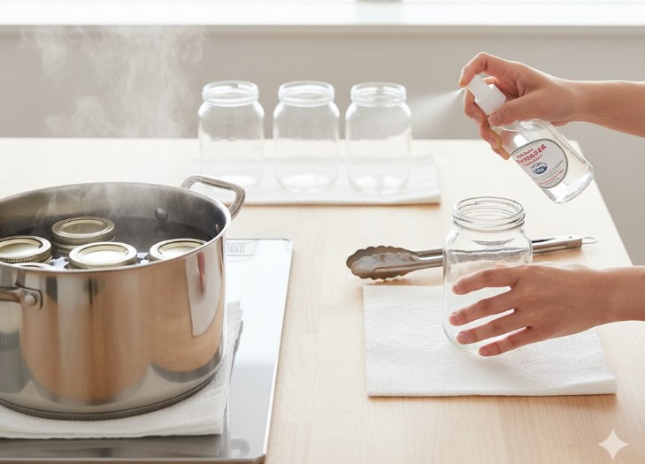 腐敗を防ぐための保存容器の消毒方法