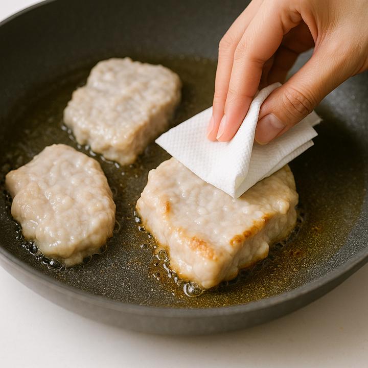 豚肉は風味を損なわないように拭き取りが基本