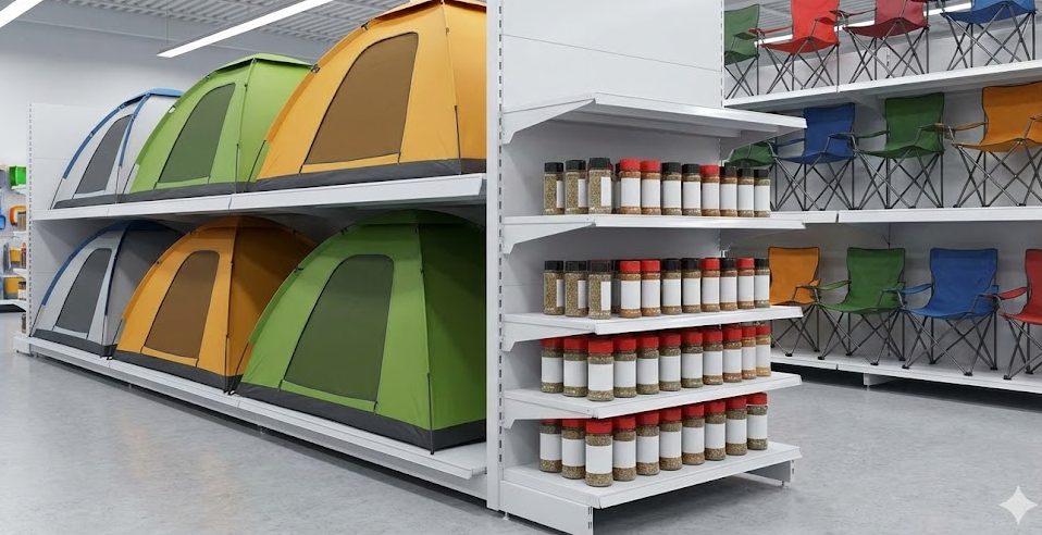 ほりにしの売り場はアウトドア用品