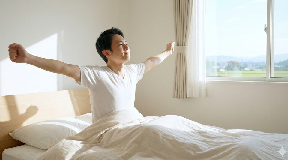 睡眠の質が高まり朝から元気が続く