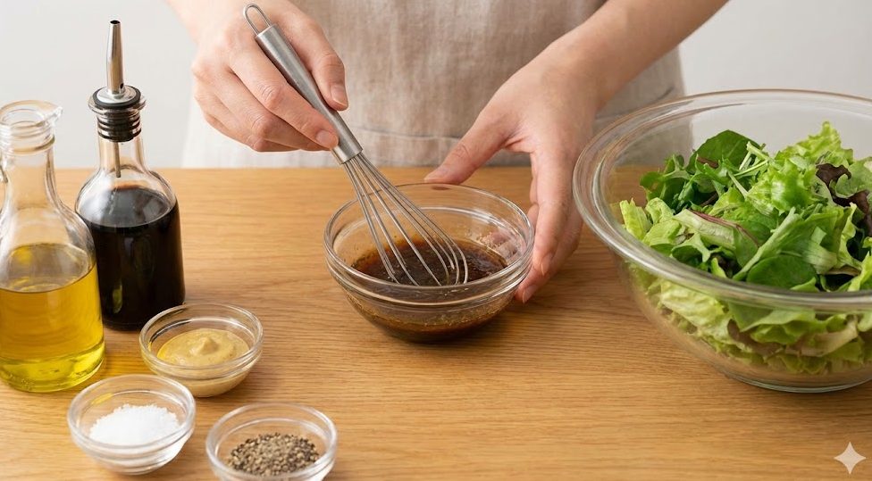 サラダにかけるドレッシングの作り方