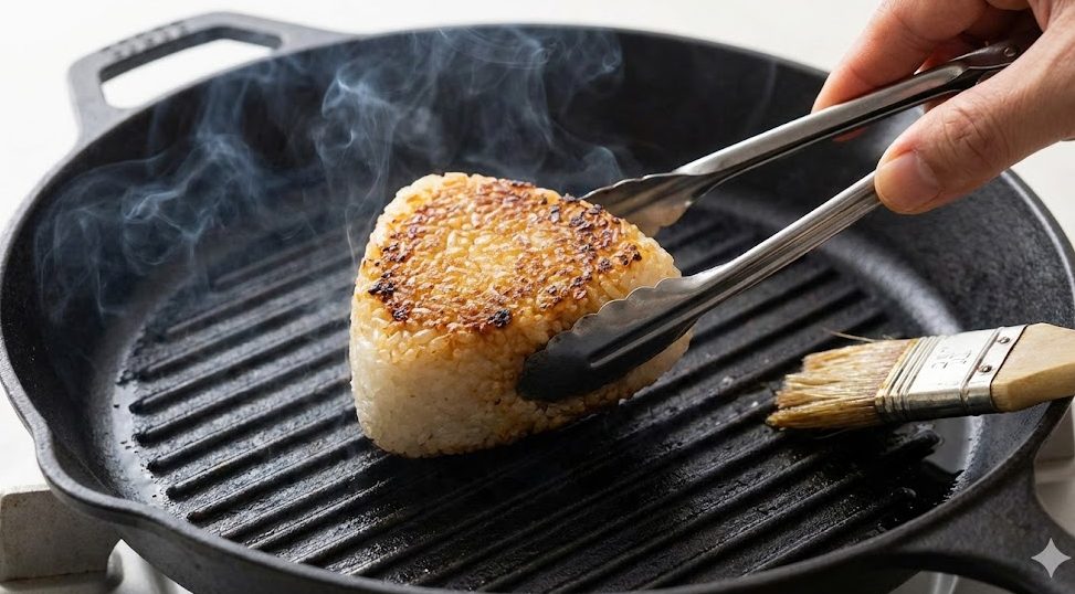崩れるのを防ぐ焼きおにぎりのコツ