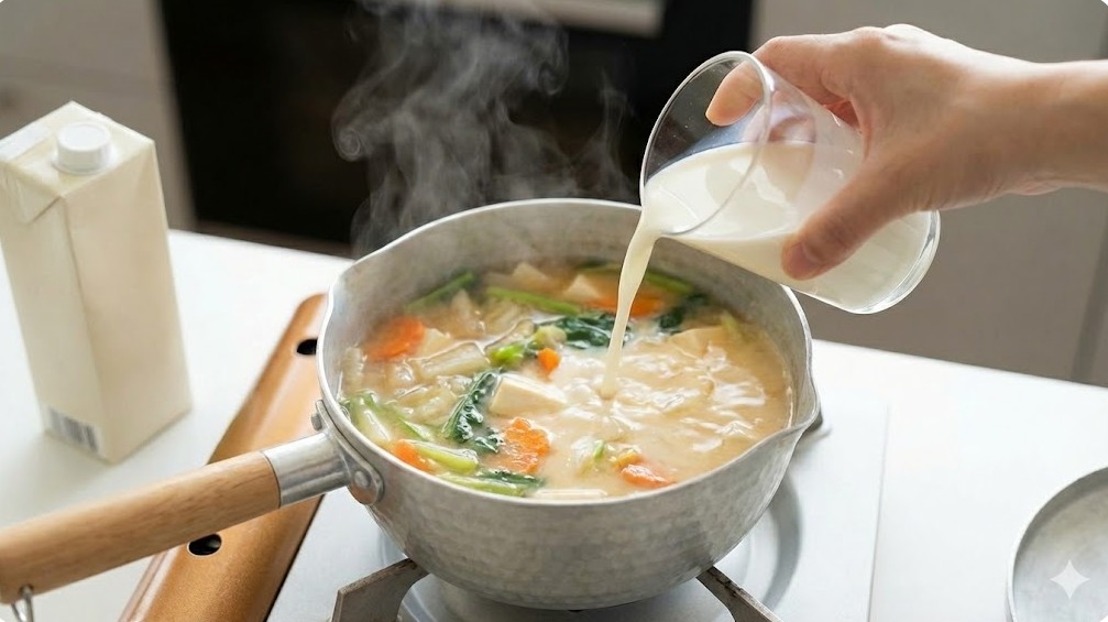 クリーミーなコクを出す牛乳や豆乳の活用