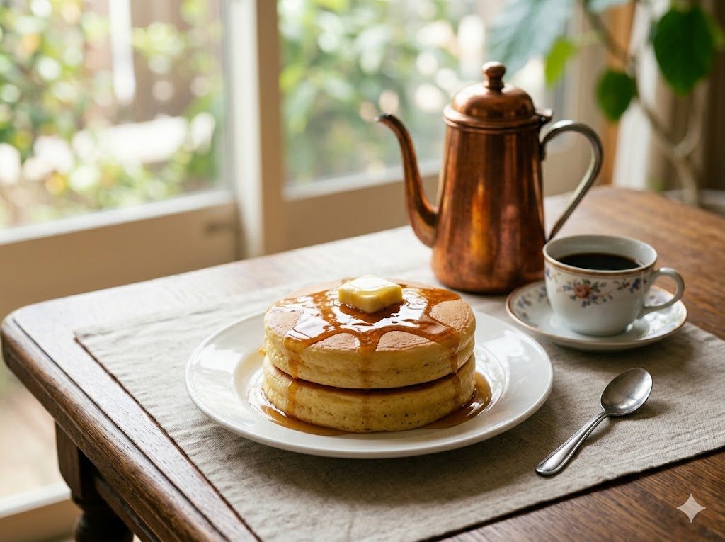 ホットケーキが「喫茶店風」になるみりんの力